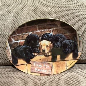 Dog Lovers collectors Plate Labrador retriever puppies